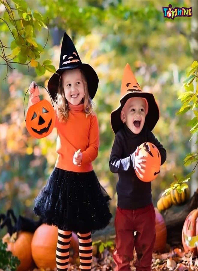 Toyshine Small Size Pumpkin Portable Candy Basket for Halloween, Fancy Dress, Party - Orange - Image 2